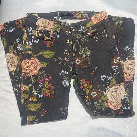 7 For All Mankind Denim - 7 For All Mankind Black Floral Jeans